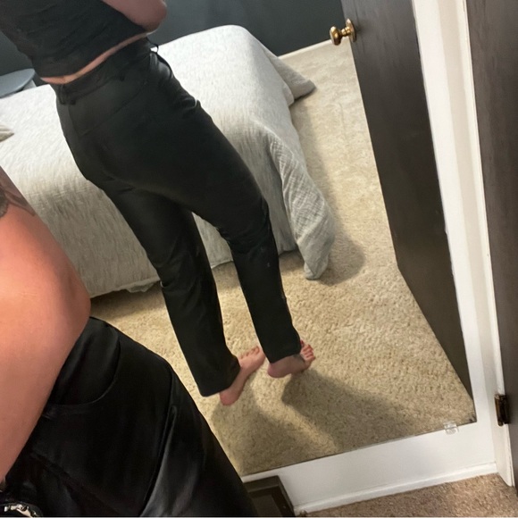 Vintage 80s 90s 100% Leather High Waisted  Pants - Picture 8 of 15